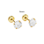 Trio Brincos Pedrinha Zircônia 3, 4 e 5mm Folheado a Ouro Tarraxa Baby - Imagem 8