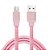 Cabo Micro USB, Sincronização e Recarga 12W 2.4A, Tecido Reforçado, 1 metro, Rosa, CNV510PK, ELG - Imagem 1