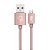 Cabo Micro USB, Sincronização e Recarga 12W 2.4A, Nylon Trançado Reforçado, 1 metro, Rose Gold, M510BRG, ELG - Imagem 1