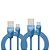 Combo Cabo Micro USB, Sincronização e Recarga 12W 2.4A, Kit 1 metro + 2 metros, Azul, CMB512BE, ELG - Imagem 1