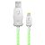 Cabo Lightning Iluminado com LED Verde, Sincronização e Recarga 12W 2.4A, Malha Trançada, 1 metro, LED810VD, ELG - Imagem 1