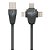 Cabo 3 em 1, Sincronização e Recarga 12W 2.4A, Lightning, USB Tipo-C e Micro USB, 1,5 metro, Cinza, PW31C, ELG - Imagem 1