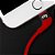 Cabo Lightning, Sincronização e Recarga 12W 2.4A, Conector 90°, 1 metro, Vermelho, XFT810RD, ELG - Imagem 2