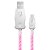 Cabo USB Tipo-C com LED Rosa, Sincronização e Recarga Rápida 15W 3A, 1 metro, LEDC10PK, ELG - Imagem 1