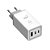 Carregador de Parede USB GaN, 3 Portas, 2 Tipo-C Power Delivery + USB-A Quick Charge 3.0, 65W, Branco, W65GAN, ELG - Imagem 1