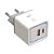 Carregador de Parede USB GaN, 2 Portas, Tipo-C Power Delivery + USB-A Quick Charge 3.0, 30W, Branco, W35GAN, ELG - Imagem 1