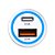 Carregador Veicular Universal, USB-C 3.1A + USB-A 3.1A, 12V-24V, Carga Rápida, Branco, CC2STC, ELG - Imagem 2