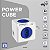 Filtro de Linha PowerCube, 4 Tomadas 10A + 2 USB 2.4A, Sem Cabo, Bivolt, Branco/Azul, PWC-R4U, ELG - Imagem 2