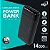 Power Bank Carregador Portátil, LED Indicador, 14500mAh 10.5W, Turbo, Preto, PB145BK, ELG - Imagem 1