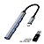 Adaptador Hub USB-C 3.0 4 em 1, 1x USB 3.0, 3x USB 2.0, Transferência 5Gbps, Corpo em Alumínio ELG, HUB41A-V2 - Cinza - Imagem 1