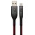 Cabo Micro USB, Sincronização e Recarga 12W 2.4A, Nylon Trançado, 1 metro, Vermelho/Preto, M510RD, ELG - Imagem 1
