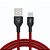 Cabo Micro USB, Sincronização e Recarga 12W 2.4A, Nylon Trançado, 1 metro, Vermelho, M510BRD, ELG - Imagem 1