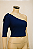 Blusinha Feminina Ombro Único Azul-Marinho - Imagem 1