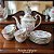 Jogo de Chá e Café da extinta Porcelana Steatita - Paraná, com linda decoração floral composto de 1 Bule, 6 Xícaras e 6 pires - Imagem 4