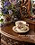 Xícara de Café com Pires Porcelana Steatita - Elegância Floral Clássica - Imagem 1