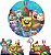 Bob Esponja Kit Festa na Mesa 50cm Painel Redondo Romano e Display Mdf - Imagem 2