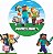 Minecraft Kit Festa na Mesa 50cm Painel Redondo Romano e Display Mdf - Imagem 2