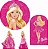 Barbie Kit Festa na Mesa 50cm Painel Redondo Romano e Display Mdf - Imagem 1