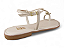 Sandalia Anna Flor Rasteira Tira Unica Com Adorno Off White - Imagem 3