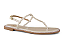 Sandalia Anna Flor Rasteira Com Strass Tira Unica Off White - Imagem 1
