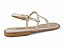 Sandalia Anna Flor Rasteira Com Strass Tira Unica Off White - Imagem 3