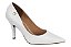 Scarpin Vizzano Com Detalhe Dourado Salto Alto Fino Branco - Imagem 1