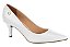 Scarpin Vizzano Sapato Salto Fino Com Detalhe Dourado Branco - Imagem 1