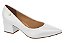 Sapato Vizzano Com Detalhe Dourado Salto Grosso Branco - Imagem 1