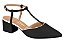 Scarpin Vizzano Tira Com Fivela Salto Bloco Bico Fino Preto/Branco - Imagem 1