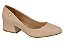 Scarpin Vizzano Salto Bloco Calce Facil Detalhe Dourado Bege - Imagem 1