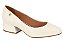 Scarpin Vizzano Salto Bloco Calce Facil Detalhe Dourado Branco Off - Imagem 1
