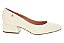 Scarpin Vizzano Salto Bloco Calce Facil Detalhe Dourado Branco Off - Imagem 2