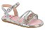 Sandalia Rasteira Bebê Molekinha Com Glitter E Fivela Prata - Imagem 1