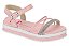 Sandalia Flat Molekinha Com Tiras E Strass Rosa/Cristal - Imagem 1