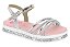 Sandalia Flat Molekinha Com Tiras E Glitter Prata/Branco - Imagem 1