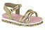 Sandalia Flat Bebê Molekinha Com Strass Dourado - Imagem 1