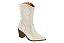 Bota Vizzano Texana Salto Alto Com Ziper Bico Fino Branco Off - Imagem 1