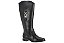 Bota Vizzano Cano Longo Montaria Salto Bloco Com Detalhe Dourado Preto - Imagem 1