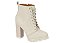 Bota Vizzano Coturno Salto Alto Cano Médio Branco Off - Imagem 1