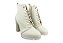 Bota Vizzano Coturno Salto Alto Cano Médio Branco Off - Imagem 6