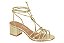 Sandalia Vizzano Salto Bloco Tiras Amarração Metalizada Dourado - Imagem 1