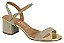 Sandália Vizzano Com Salto Bloco Médio Confortável E Estilosa Dourado Salto: 5cm - Imagem 1