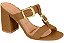 Tamanco Vizzano Tira Com Fivela Detalhe Dourado Camel - Imagem 1