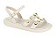 Sandalia Moleca Flat Com Taxas E Fivela Off White - Imagem 1