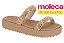 Papete Moleca Flat 2 Tiras Com Strass Creme - Imagem 1