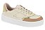 Tenis Moleca Snekers Com Detalhes Dourado Branco Off - Imagem 1