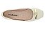 Sapatilha Moleca Bico Redondo Com Detalhe Dourado Branco Off - Imagem 6