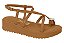 Papete Vizzano Flatform Com Tiras Fivela Detalhe Adornado Camel - Imagem 1