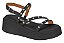 Sandalia Flat Vizzano Papete Fivela Tiras Com Tachas Preto - Imagem 1