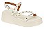 Sandalia Flat Vizzano Papete Fivela Tiras Com Tachas Off White - Imagem 1